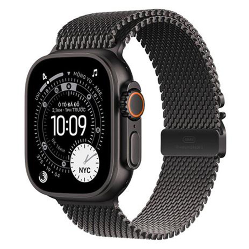 Apple Watch Ultra 3 GPS + Cellular 49mm viền Titanium dây Milan màu Titan đen MF1N4SA/ASmall