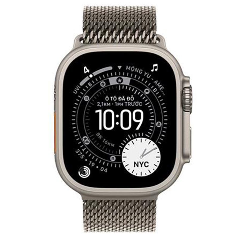 Apple Watch Ultra 3 GPS + Cellular 49mm viền Titanium dây Milan màu Titan tự nhiên MF0E4SA/ALarge