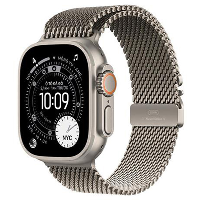 Apple Watch Ultra 3 GPS + Cellular 49mm viền Titanium dây Milan màu Titan tự nhiên MF0E4SA/ALarge
