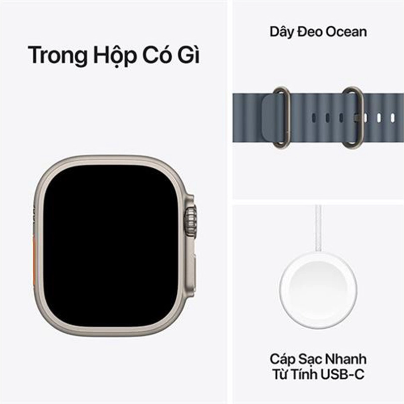Apple Watch Ultra 3 GPS + Cellular 49mm viền Titanium dây Ocean màu Titan tự nhiên MEWH4SA/A