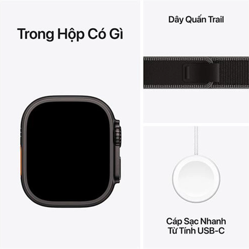Apple Watch Ultra 3 GPS + Cellular 49mm viền Titanium dây Trail màu Titan đen MF1D4SA/A S/M