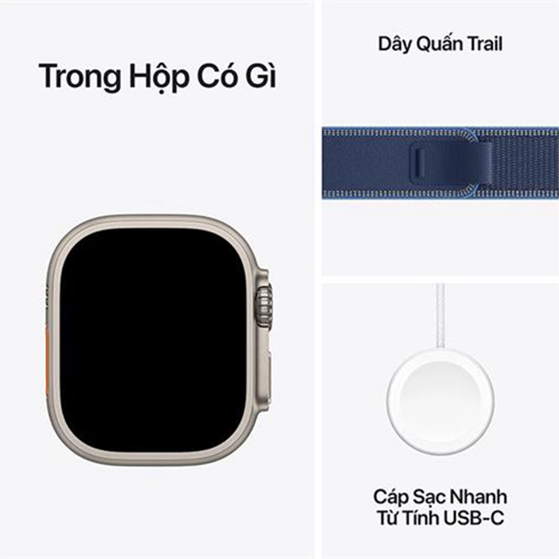 Apple Watch Ultra 3 GPS + Cellular 49mm viền Titanium dây Trail màu Titan tự nhiên MEWR4SA/A S/M
