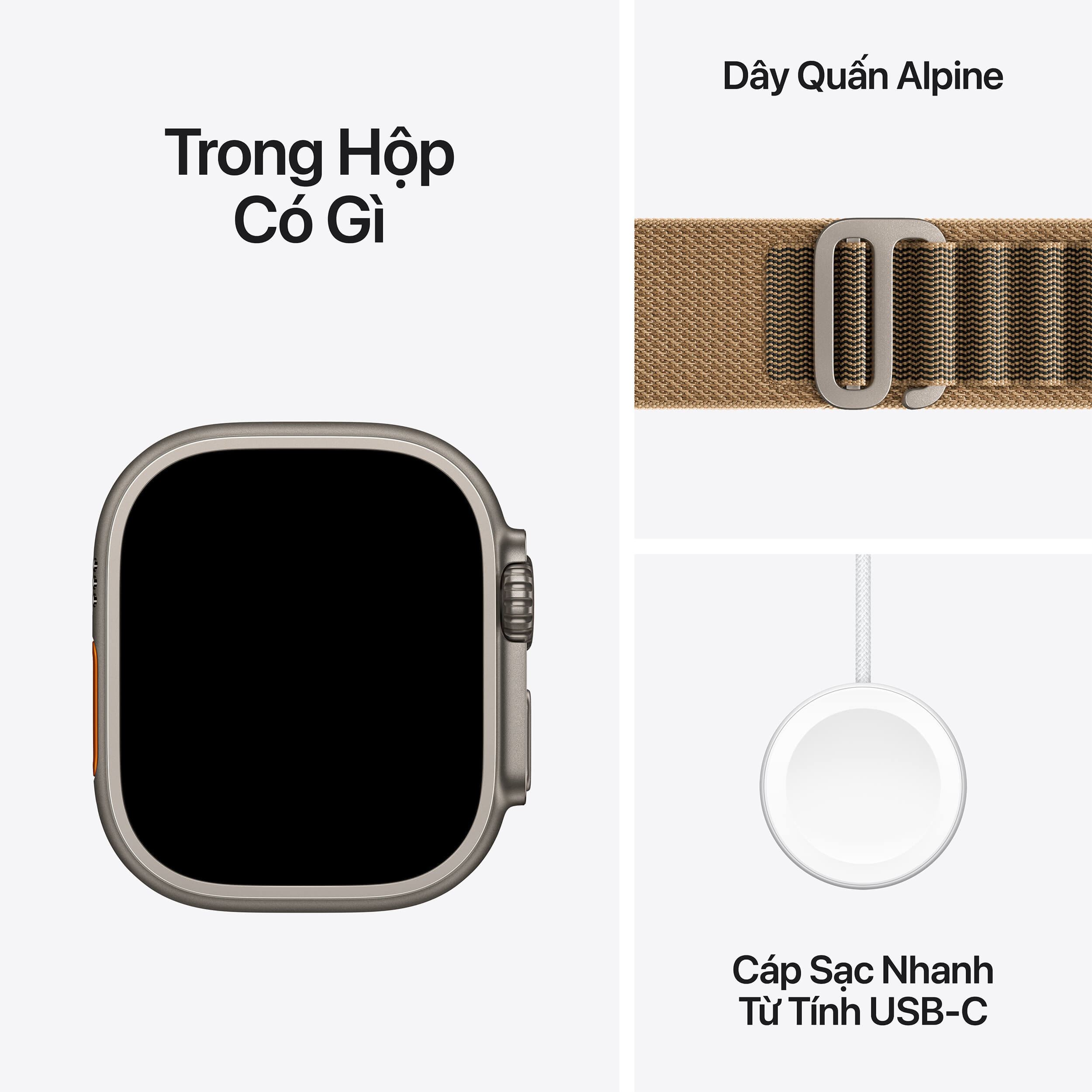 Apple Watch Ultra 4 GPS + Cellular 49mm viền Titanium dây Alpine M Titan tự nhiên MJAF4SA/A