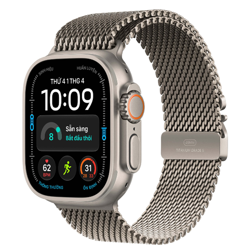 Apple Watch Ultra 4 GPS + Cellular 49mm viền Titanium dây Milan L Titan tự nhiên MJAA4SA/A