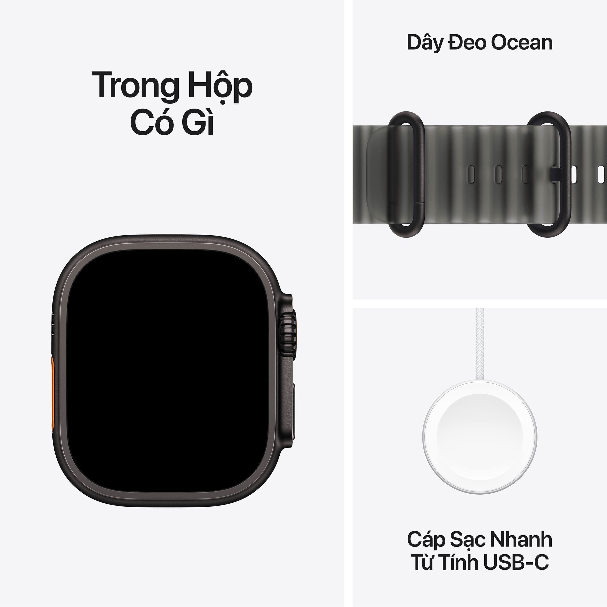 Apple Watch Ultra 4 GPS + Cellular 49mm viền Titanium dây Ocean Titan đen MJAY4SA/A