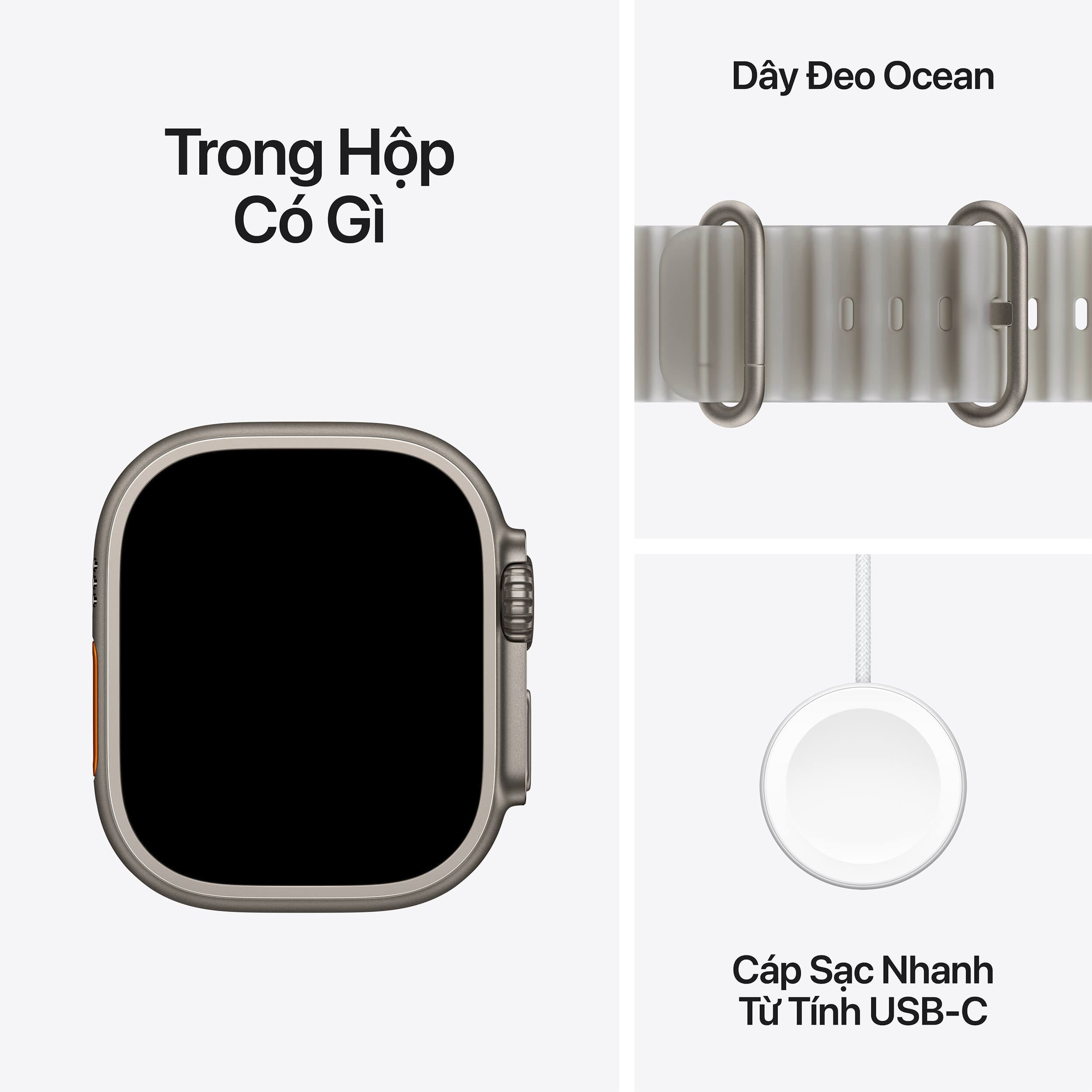 Apple Watch Ultra 4 GPS + Cellular 49mm viền Titanium dây Ocean Titan tự nhiên MJAD4SA/A