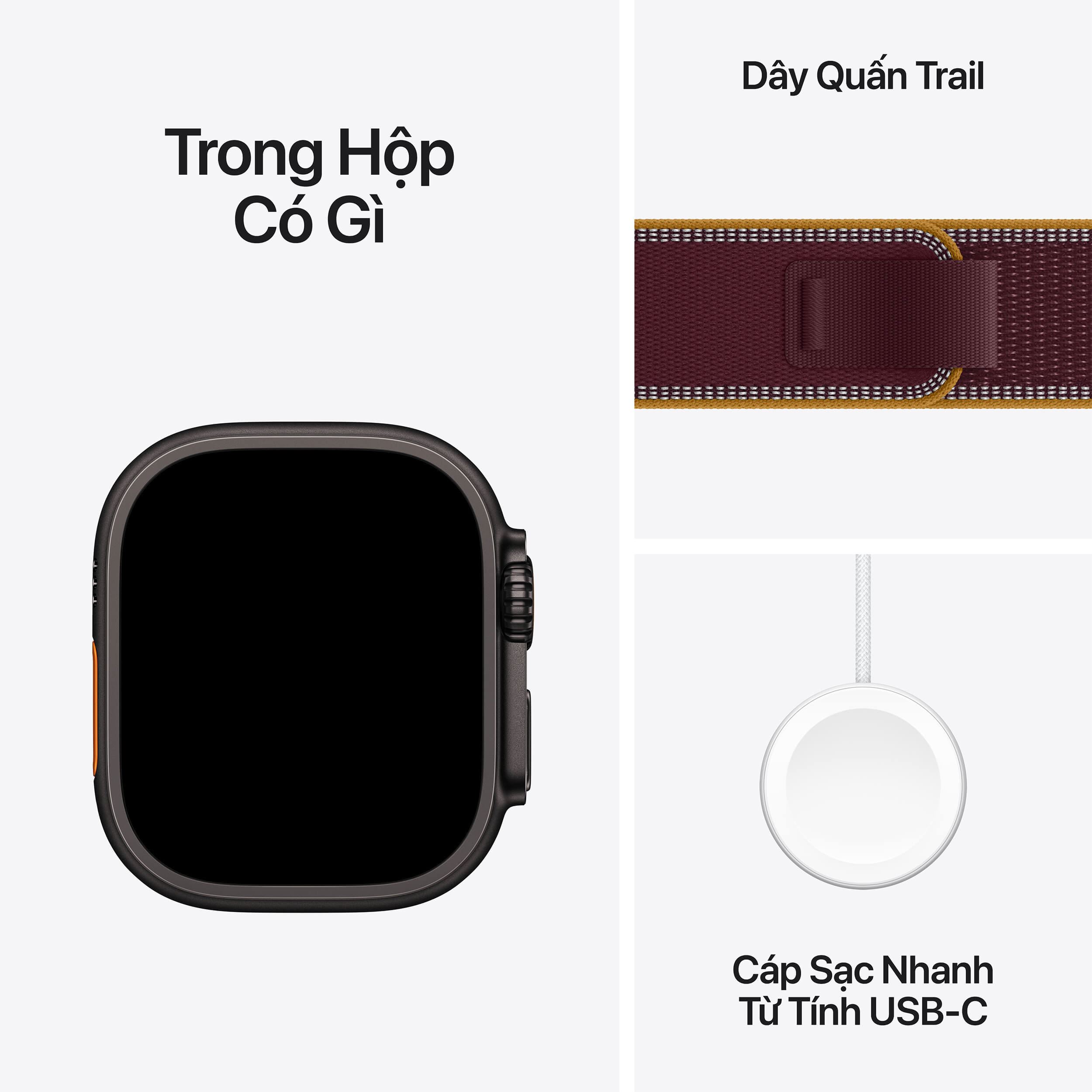 Apple Watch Ultra 4 GPS + Cellular 49mm viền Titanium dây Trail M/L Titan đen MJC44SA/A