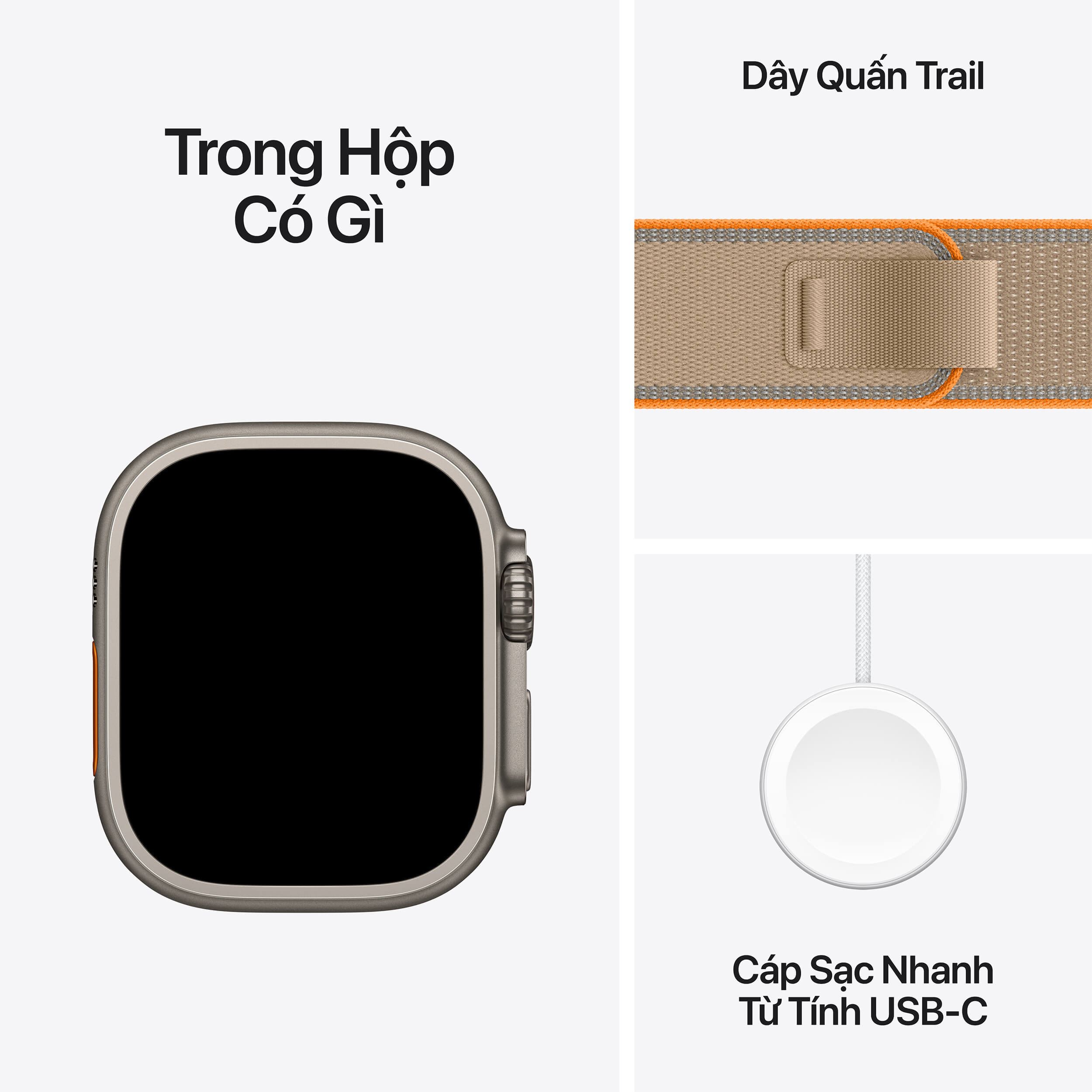 Apple Watch Ultra 4 GPS + Cellular 49mm viền Titanium dây Trail M/L Titan tự nhiên MJAQ4SA/A
