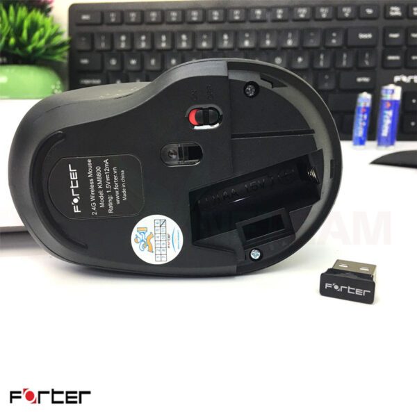 Bộ chuột và bàn phím không dây Forter KM8800 Đen