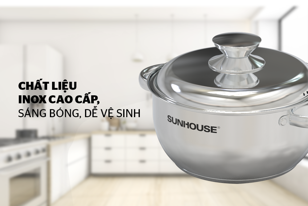 Bộ nồi Inox 3 đáy Sunhouse SHG339