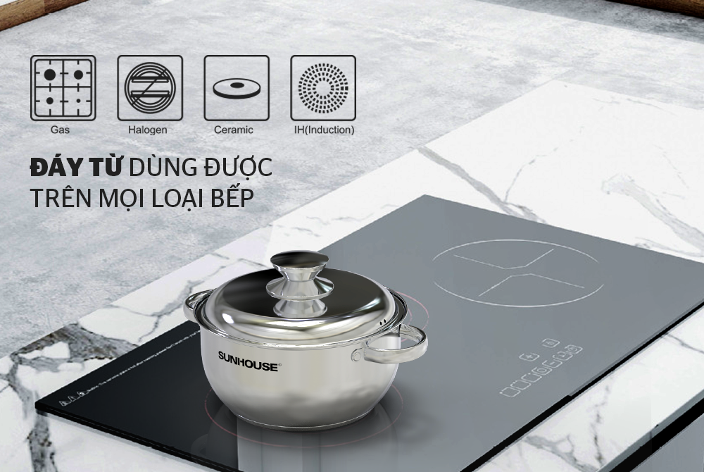 Bộ nồi Inox 3 đáy Sunhouse SHG339