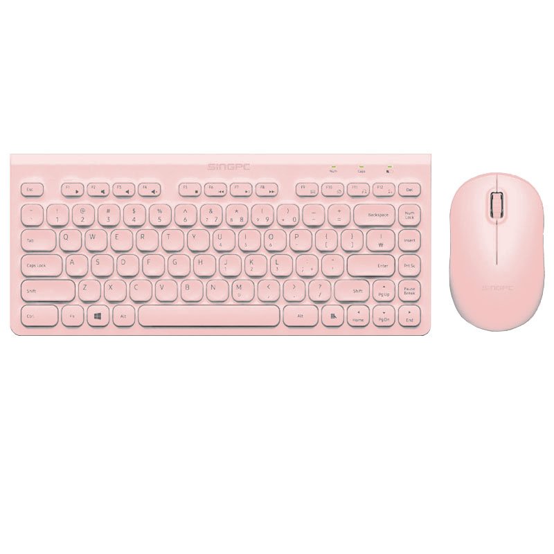Bộ phím chuột không dây SingPC WKB-L264CB màu hồng