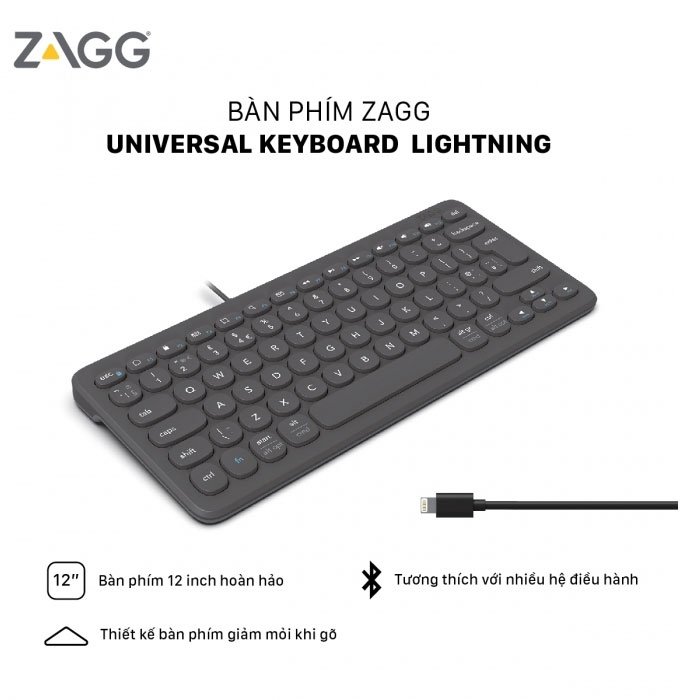 Bàn phím ZAGG Universal Keyboard - Lightning - 103211038