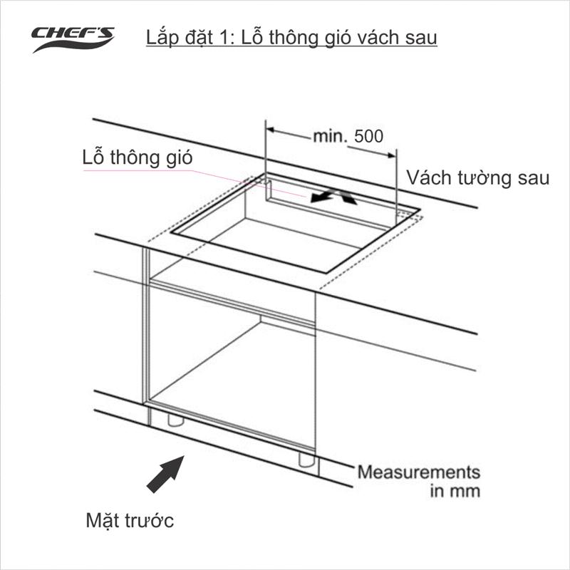 Bếp 3 hỗn hợp từ-hồng ngoại Chef's EH-MIX533 5500 W