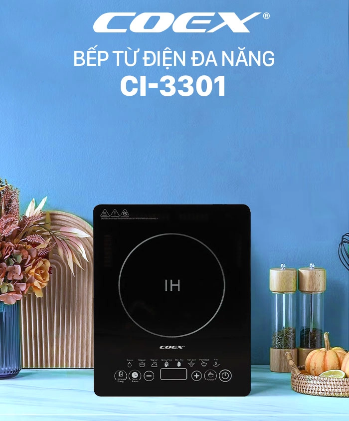 Bếp điện từ Coex CI-3301 (1500W, Kèm nồi lẩu)