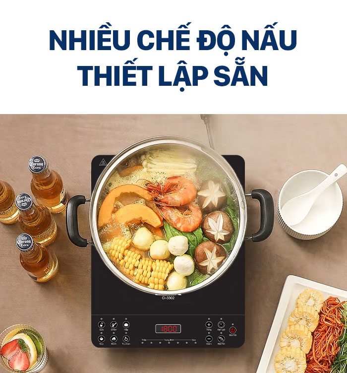 Bếp điện từ Coex CI-3302 (1600W, Kèm nồi lẩu)
