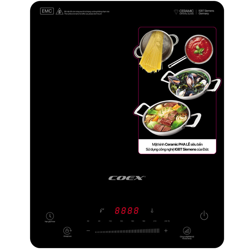 Bếp điện từ Coex CI-3484S (2000W, kèm nồi lẩu)