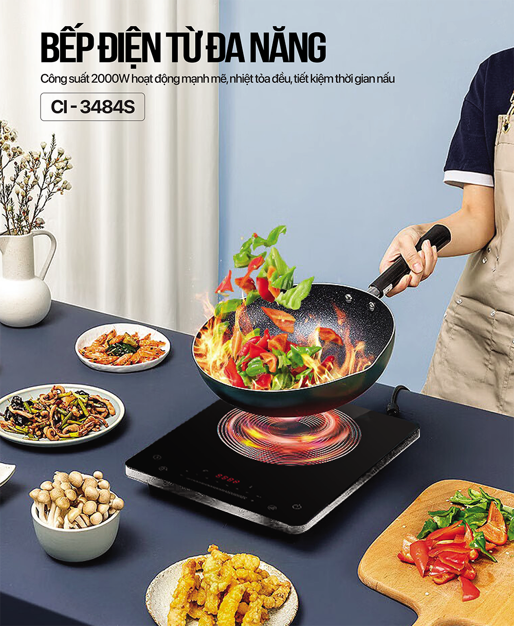 Bếp điện từ Coex CI-3484S (2000W, kèm nồi lẩu)