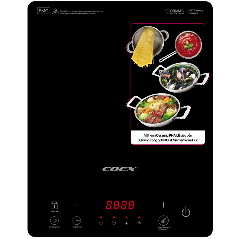 Bếp điện từ Coex CI-3485S (2000W, kèm nồi lẩu)