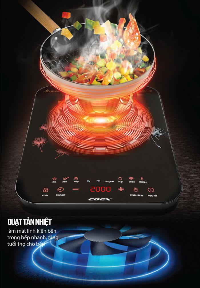 Bếp điện từ đa năng cao cấp Coex CI-3303 (2000W, Kèm nồi lẩu)
