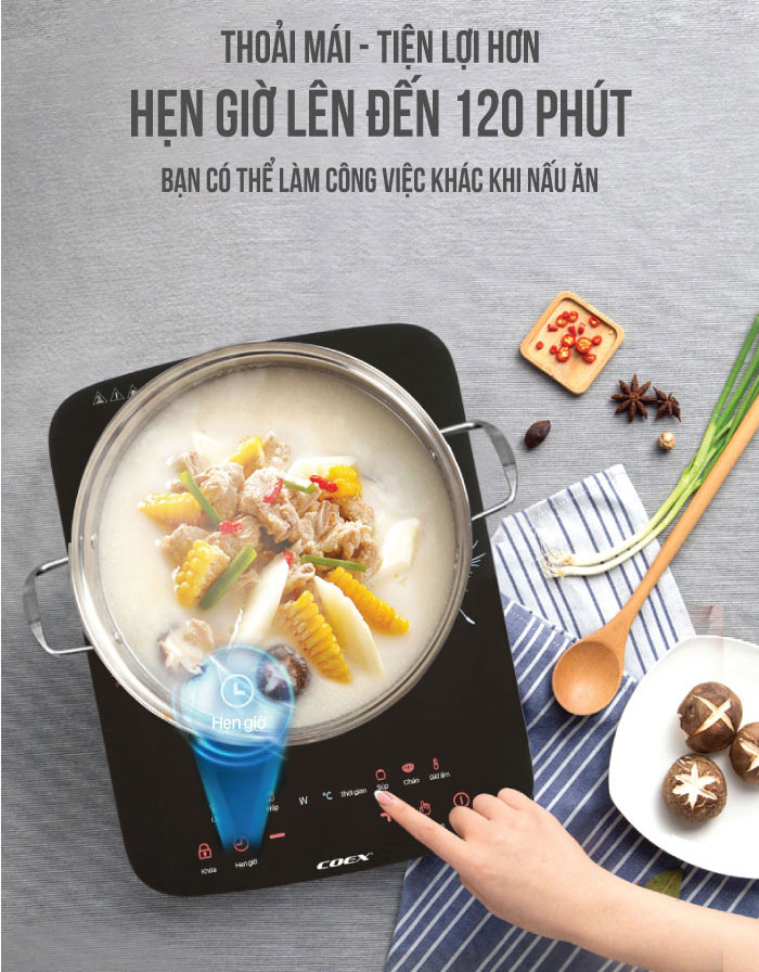 Bếp điện từ đa năng cao cấp Coex CI-3303 (2000W, Kèm nồi lẩu)