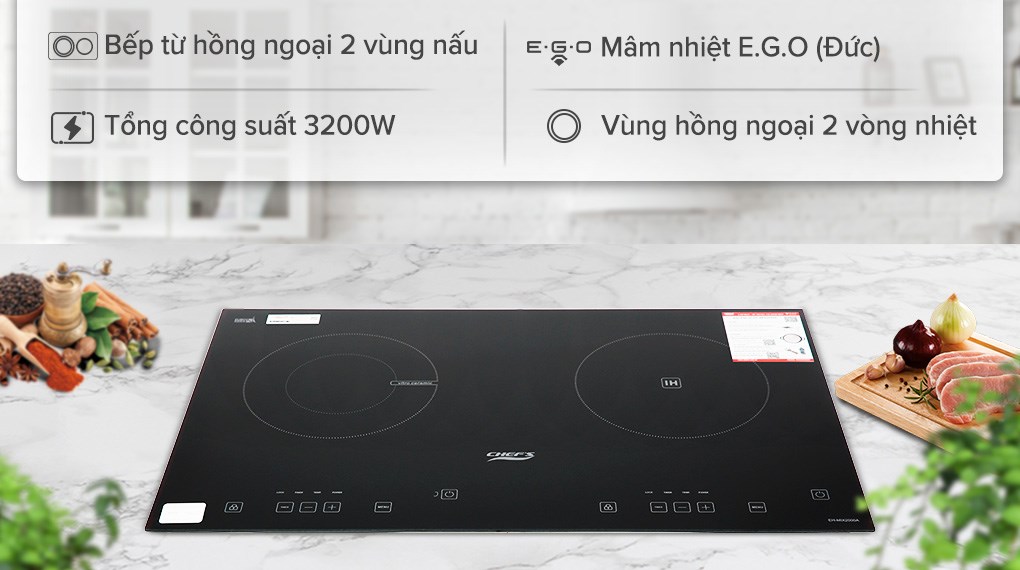 Bếp đôi từ - hồng ngoại Chef's EH-MIX2000A 3400W