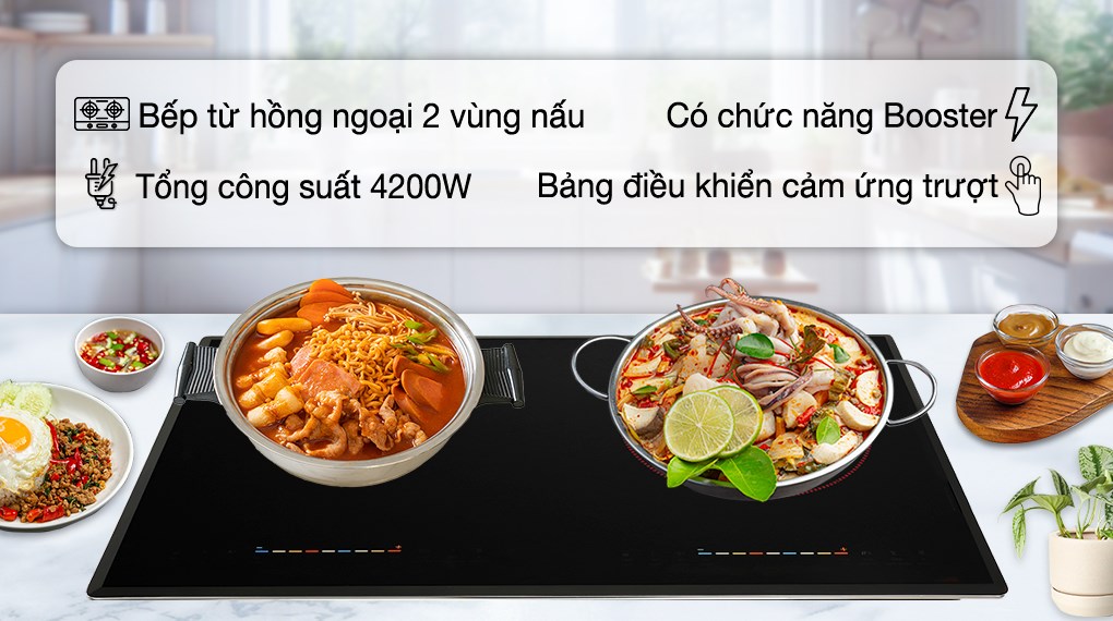 Bếp đôi từ-hồng ngoại Hawonkoo CEH-207-IF- Thailan