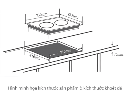 Bếp đôi từ-hồng ngoại Junger SIS-68 3400W NK Thái Lan