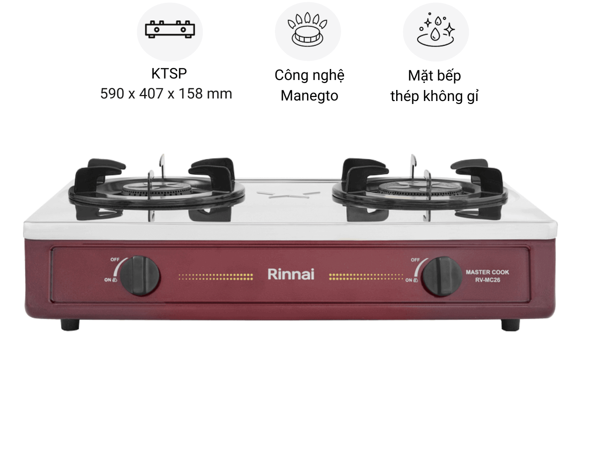 Bếp gas dương Rinnai RV-MC26BE