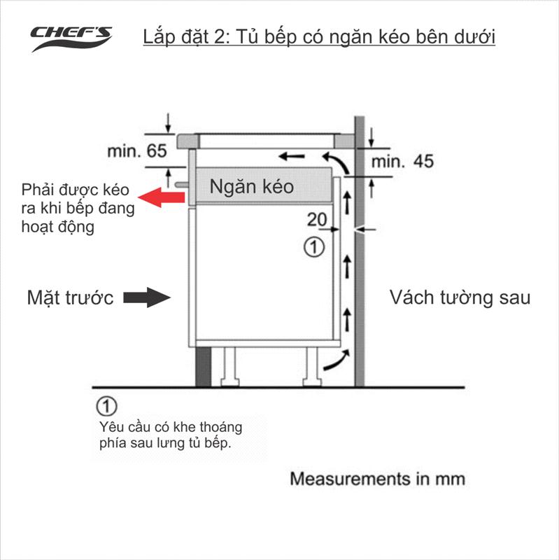 Bếp từ 3 bếp Chef's EH-IH533 5500 W