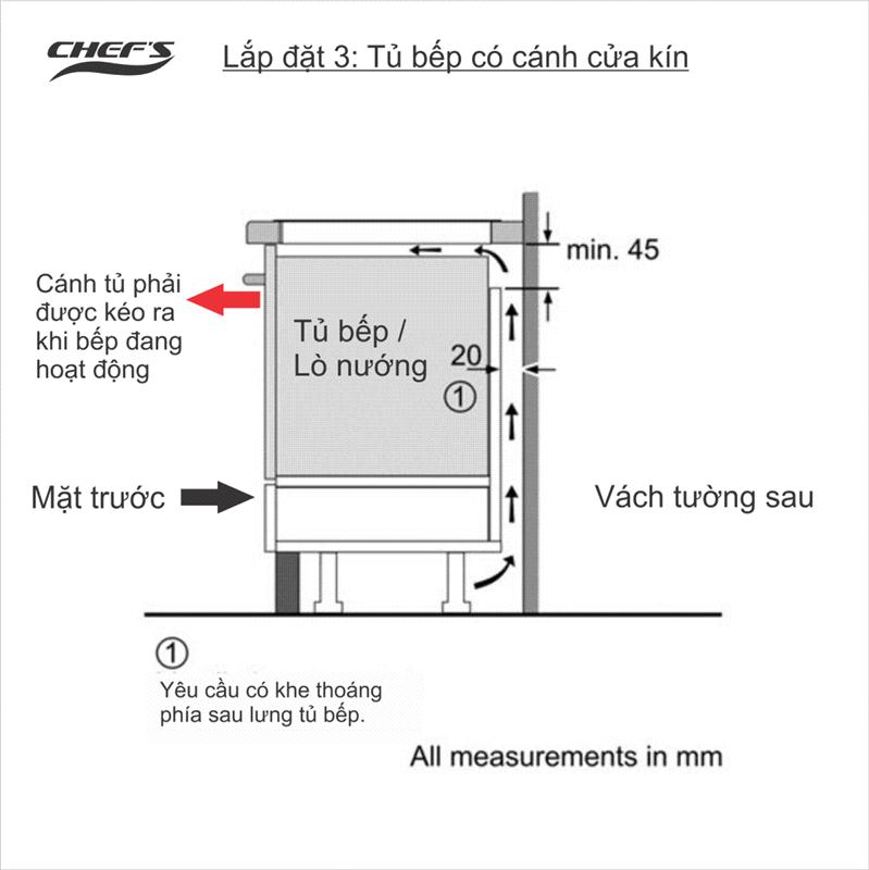Bếp từ 3 bếp Chef's EH-IH533 5500 W