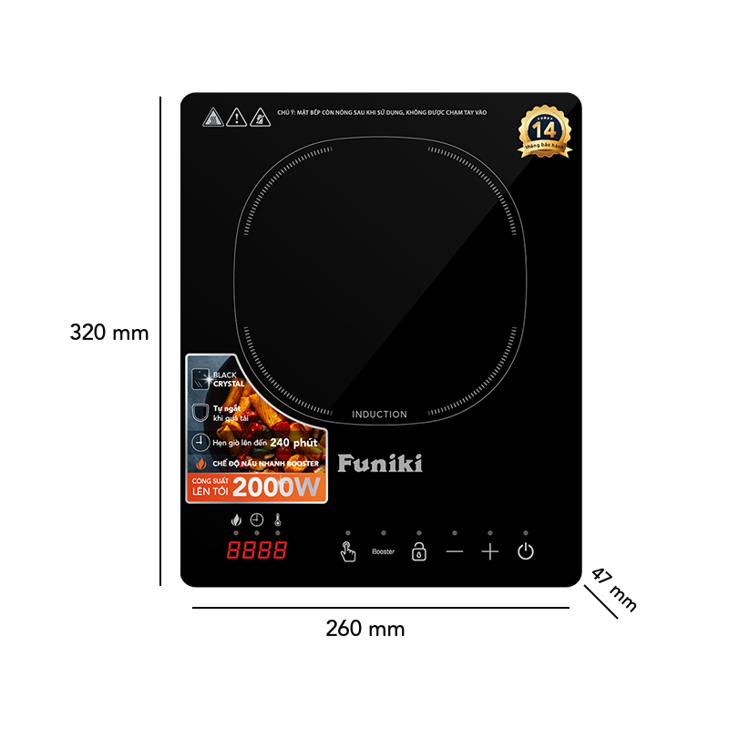 Bếp từ cảm ứng Funiki HSD8136 (kèm lẩu)