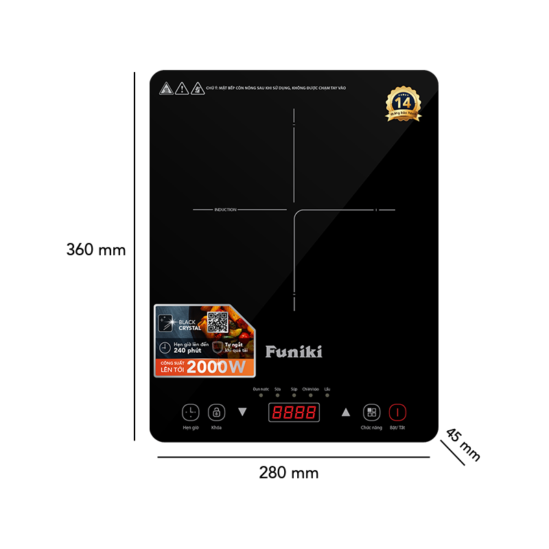 Bếp từ cảm ứng Funiki HSD8138 (kèm lẩu)