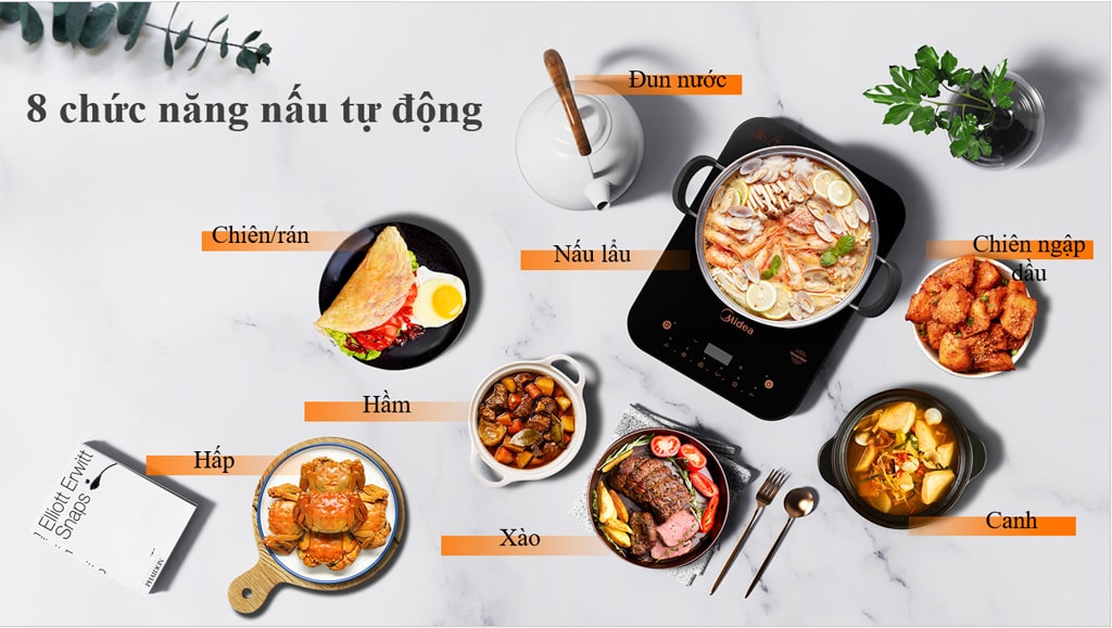 Bếp từ cảm ứng Midea MI-T2121DB (kèm lẩu)