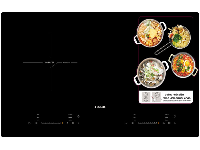 Bếp từ đôi 2 vùng nấu Inverter Roler RIH-6118I (4600W)