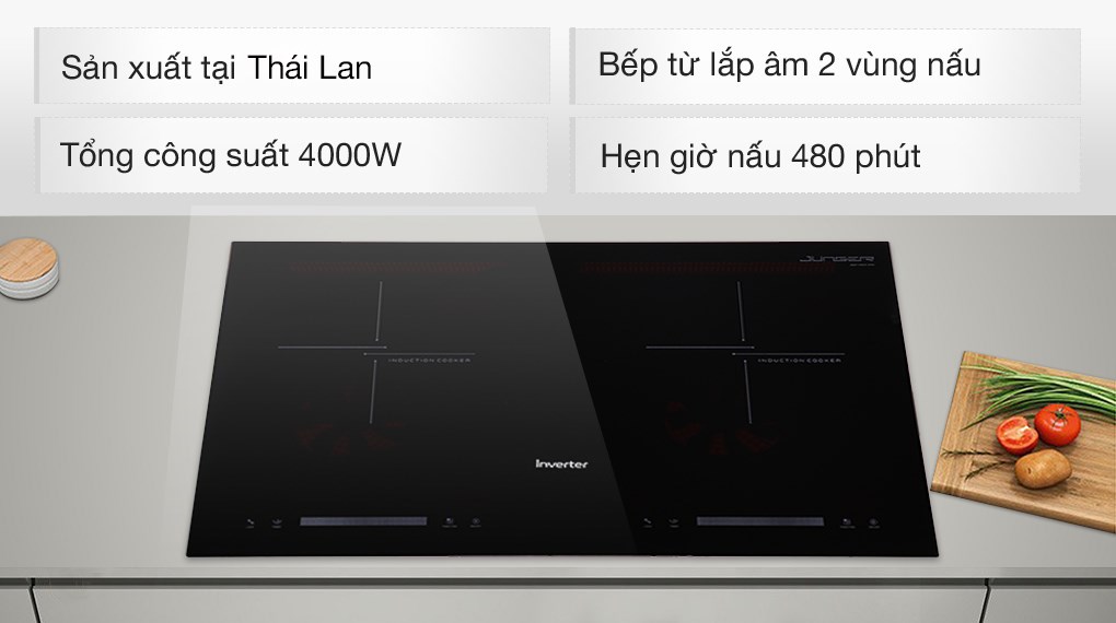 Bếp từ đôi 2 vùng nấu Junger CEJ-201-II Nhập khẩu Thái Lan