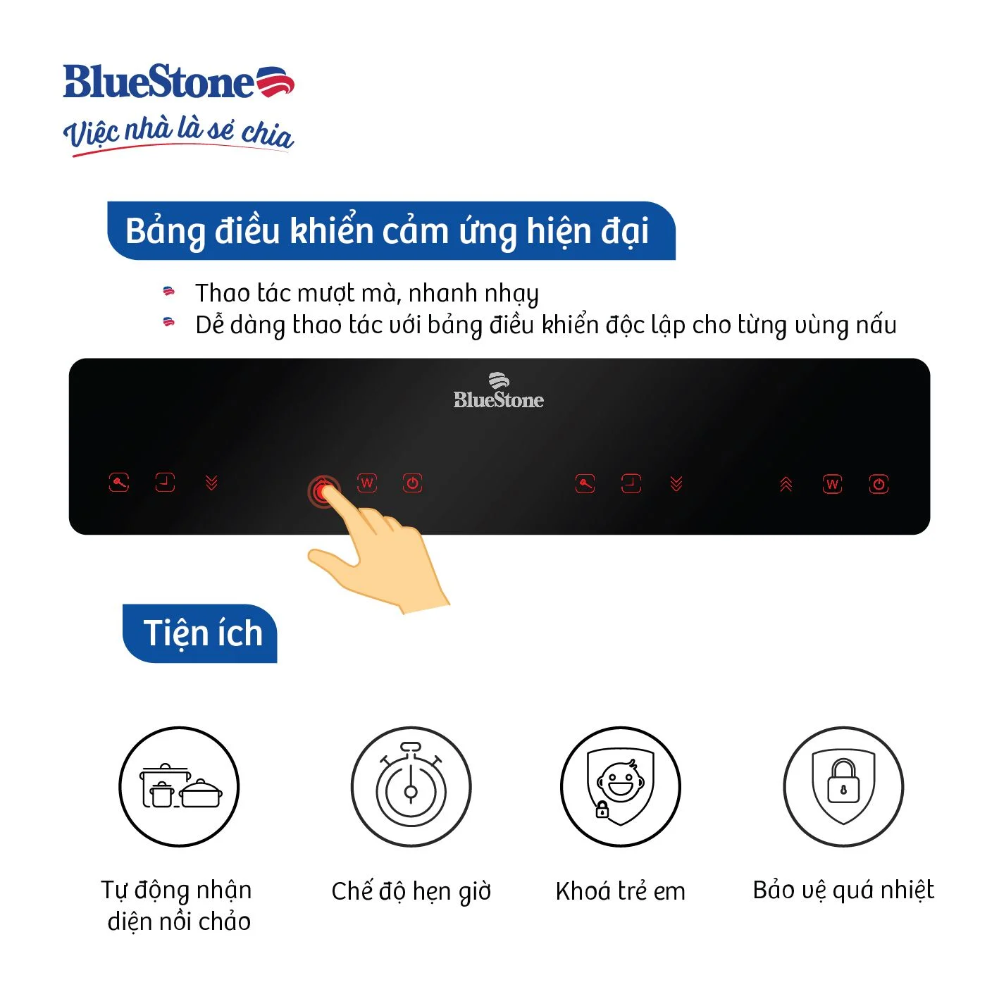 Bếp từ đôi Bluestone ICB-6823 (3200W)