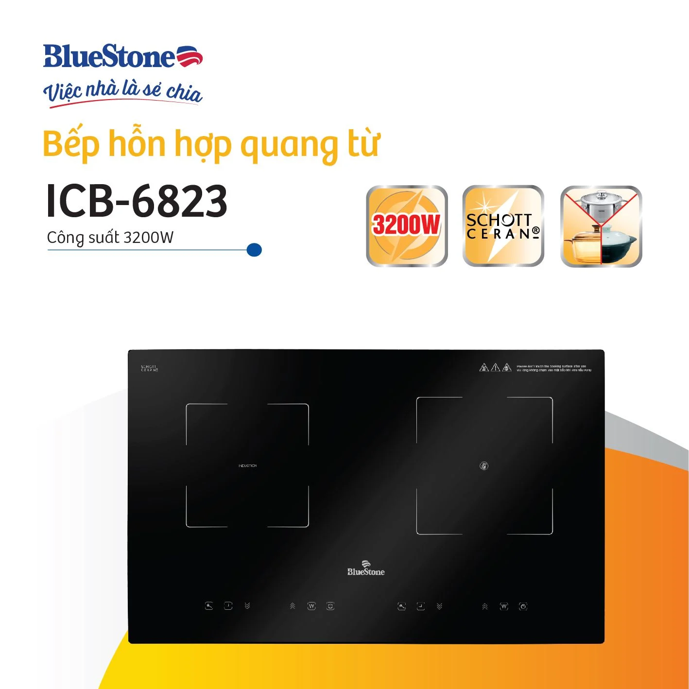 Bếp từ đôi Bluestone ICB-6823 (3200W)