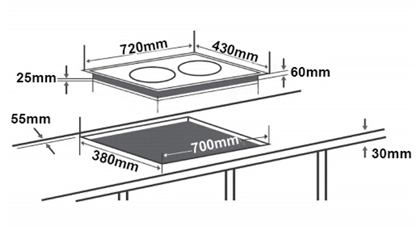 Bếp từ đôi Chef's DIH866G-Spain