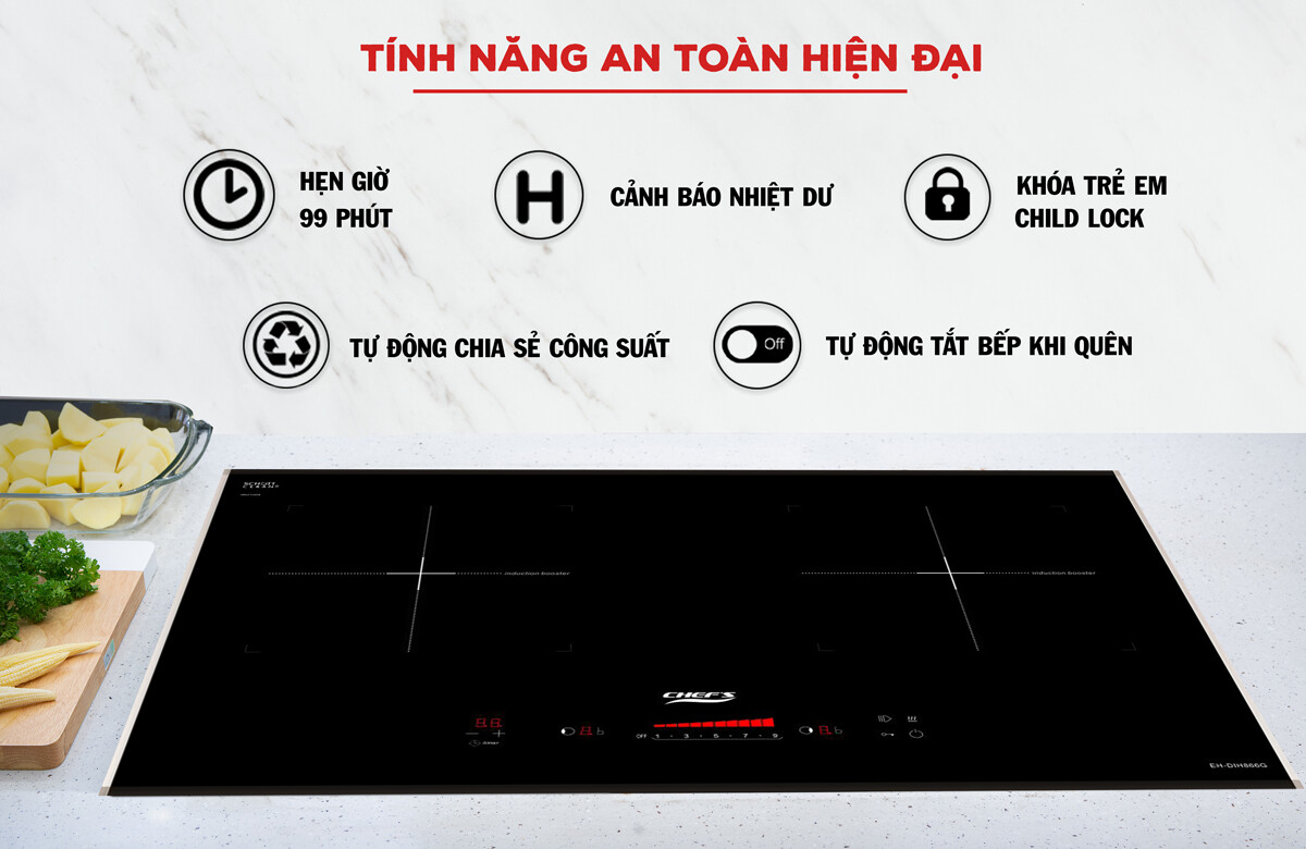 Bếp từ đôi Chef's DIH866G-Spain