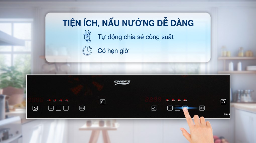 Bếp từ đôi Chef's EH-DIH2000A 3400W