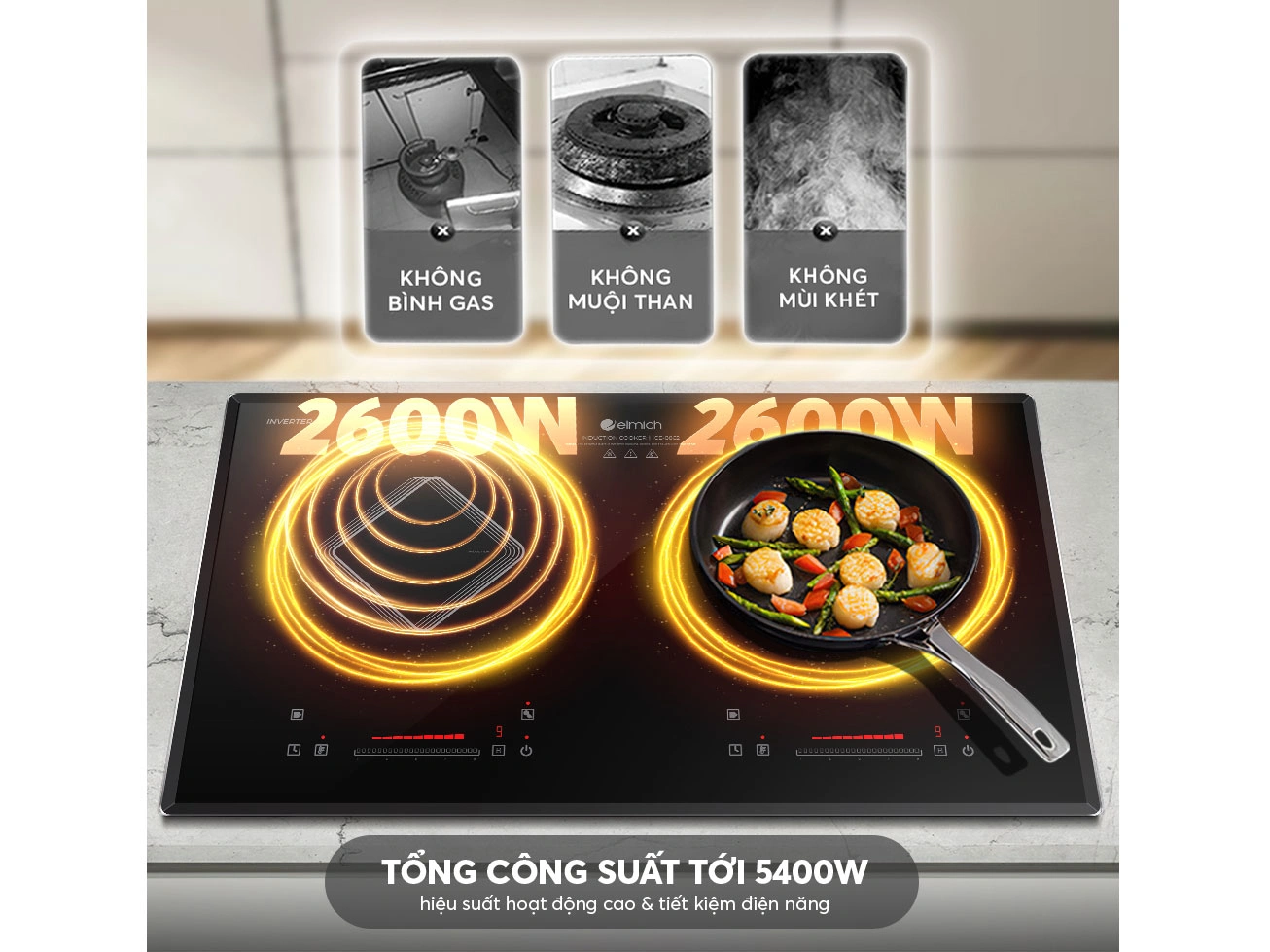 Bếp từ đôi Elmich ICE-8862