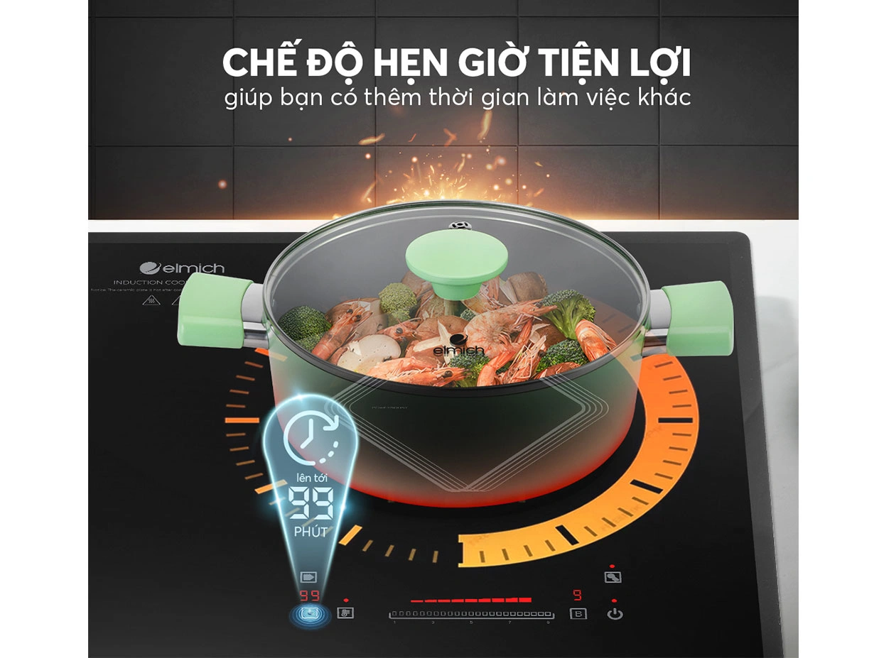 Bếp từ đôi Elmich ICE-8862