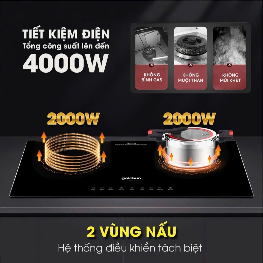 Bếp từ đôi Goldsun GDI7410-V (4000W)