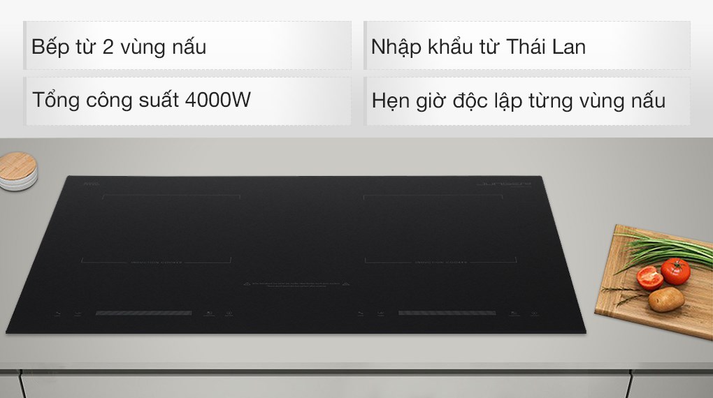 Bếp từ đôi 2 vùng nấu Junger CEJ-200-II Nhập khẩu Thái Lan