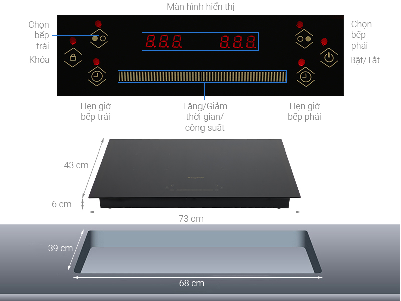 Bếp từ đôi Kangaroo KG851i Thailand