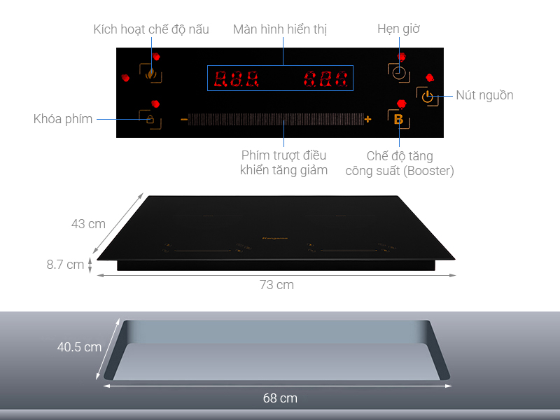 Bếp từ đôi Kangaroo KG858i Thailand