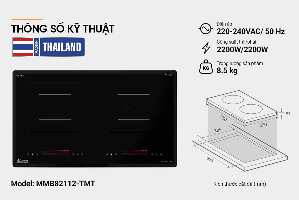 Bếp từ đôi Sunhouse Mama MMB82112-TMT- Thailand