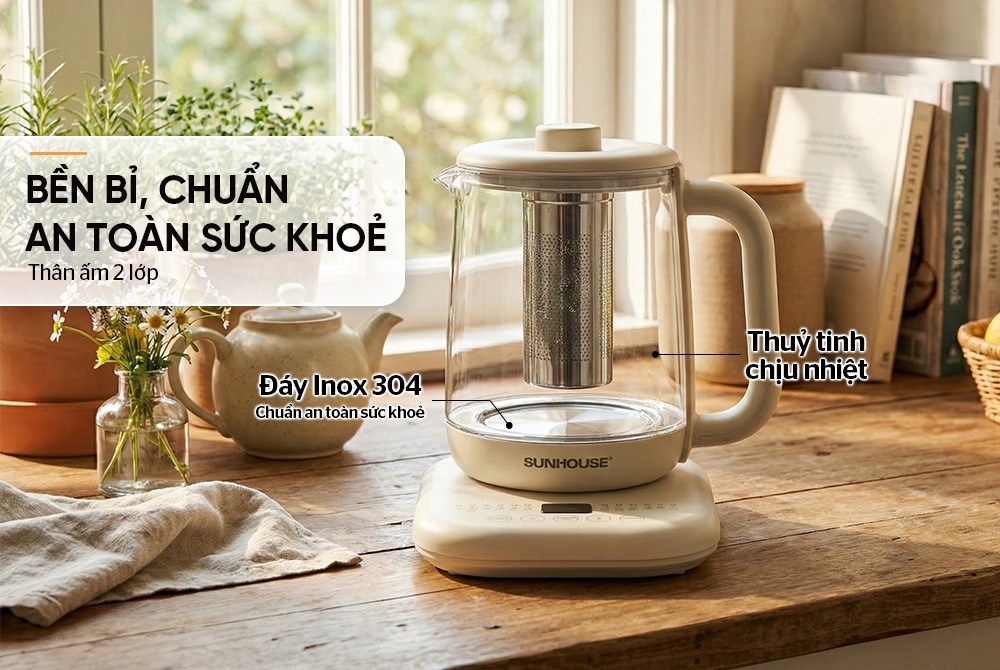 Bình đun nấu đa năng 1.8L Sunhouse SHD1335