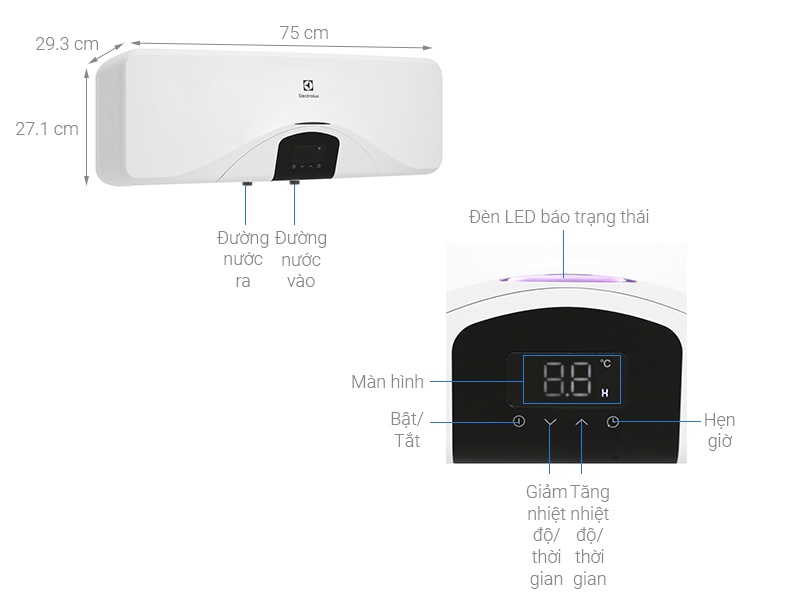 Bình nóng lạnh 20 lít Electrolux EWS202DX-DWE